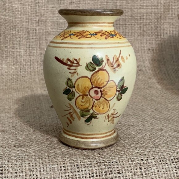 Art Pottery Bud Vase and Trinket Dish 4” Bud Algarve Pottery Portugal - Picture 3 of 10